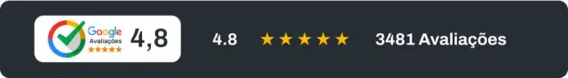 Badge do Google com avaliações 5 estrelas do Atestado Rápido